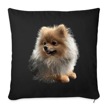 Pomeranian Pomeranian Pom Sweet German Spitz - Sofa pillowcase 17,3'' x 17,3'' (45 x 45 cm) - black - Front