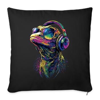 Monitor lizard, reptile, Komodo dragon, banded monitor lizard, lizard - Sofa pillowcase 17,3'' x 17,3'' (45 x 45 cm) - black - Front