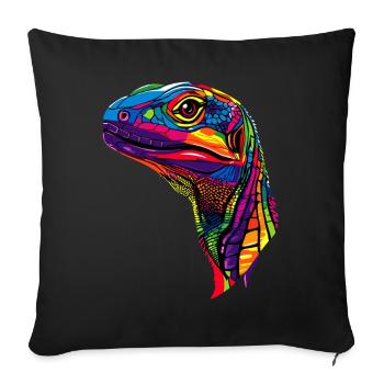Monitor lizard, reptile, Komodo dragon, banded monitor lizard, lizard - Sofa pillowcase 17,3'' x 17,3'' (45 x 45 cm) - black - Front