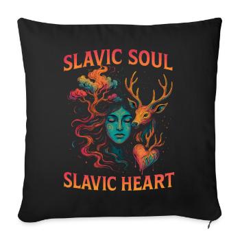 Slavic Soul Slavic Heart Artwork - Sofa pillowcase 17,3'' x 17,3'' (45 x 45 cm) - black - Front