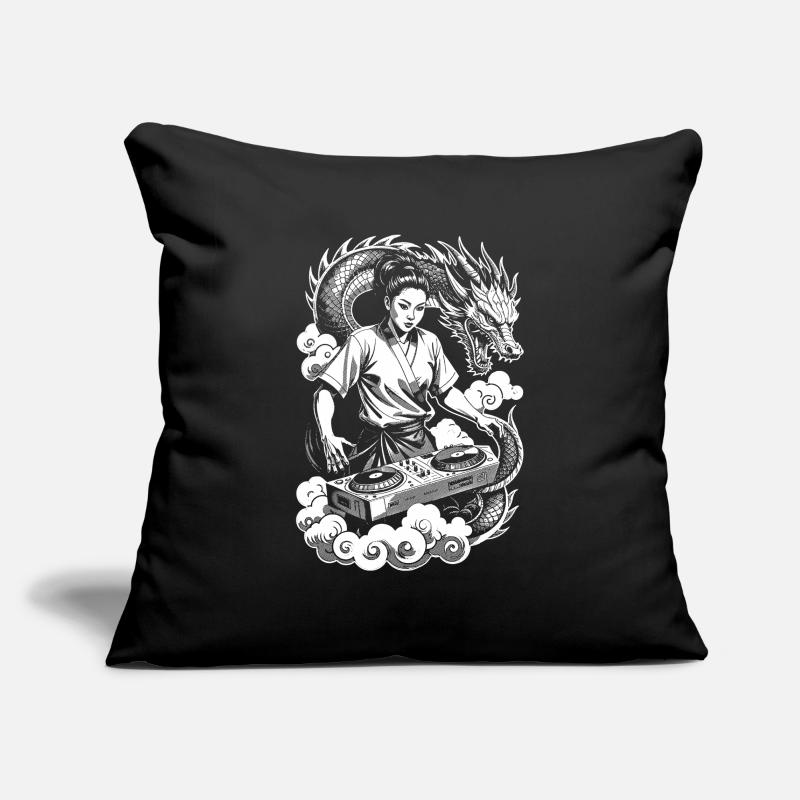 Chemise d’héroïne : Magic DJ Controller avec dragon Housse de coussin décorative 45 x 45 cm