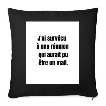 Useless Meeting – Office Humor - Sofa pillowcase 17,3'' x 17,3'' (45 x 45 cm) - black - Front