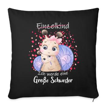 Announcing offspring I'm going to be a big sister in 2027 - Sofa pillowcase 17,3'' x 17,3'' (45 x 45 cm) - black - Front