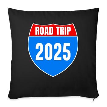 Road Trip 2025 Summer Vacation - Sofa pillowcase 17,3'' x 17,3'' (45 x 45 cm) - black - Front