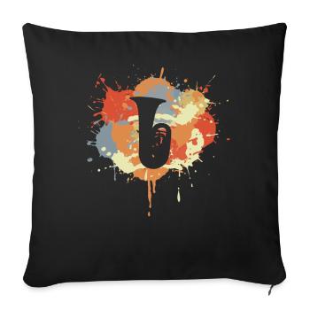 Croquis de tuba - Housse de coussin décorative 45 x 45 cm - noir - Devant