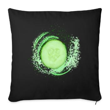 Cucumber Splatter – Modern Art meets Food Design - Sofa pillowcase 17,3'' x 17,3'' (45 x 45 cm) - black - Front