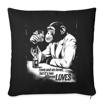 Sophisticated Monkey Cheers Design - Sofa pillowcase 17,3'' x 17,3'' (45 x 45 cm) - black - Front