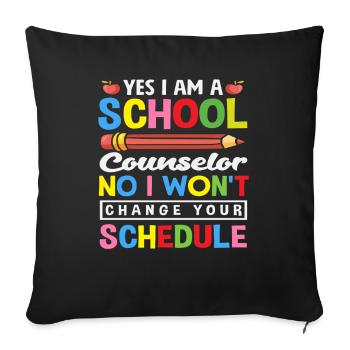 Je suis conseiller scolaire Non Je ne change pas - Housse de coussin décorative 45 x 45 cm - noir - Devant