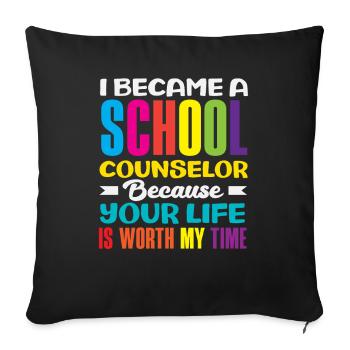 Conseillère scolaire Votre vie compte pour moi - Housse de coussin décorative 45 x 45 cm - noir - Devant