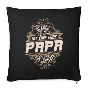 Glaser Papa - Sofakissenbezug 45 x 45 cm - Schwarz - Vorne