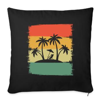 Palm Island Holiday Trip - Sofa pillowcase 17,3'' x 17,3'' (45 x 45 cm) - black - Front