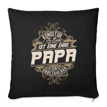 Konditor Papa - Sofakissenbezug 45 x 45 cm - Schwarz - Vorne