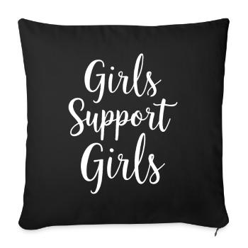 Filles Soutien Filles Déclaration Amitié - Housse de coussin décorative 45 x 45 cm - noir - Devant