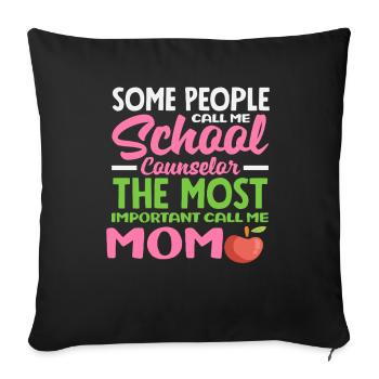 Certains m’appellent conseillère scolaire, d’autres maman - Housse de coussin décorative 45 x 45 cm - noir - Devant