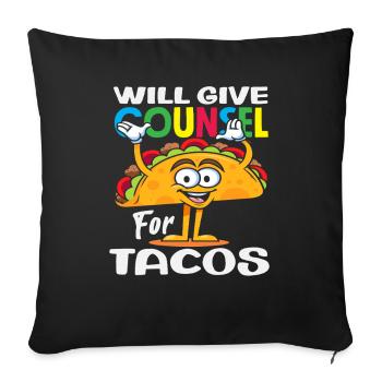 Schulberater Bietet Beratung Für Tacos - Sofakissenbezug 45 x 45 cm - Schwarz - Vorne