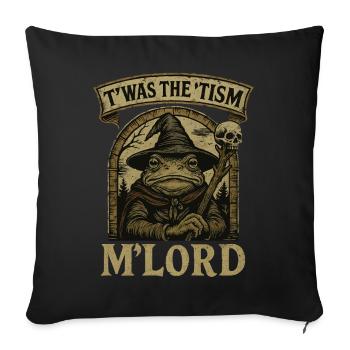 T’was the ‘Tism M’Lord Frog - Sofa pillowcase 17,3'' x 17,3'' (45 x 45 cm) - black - Front