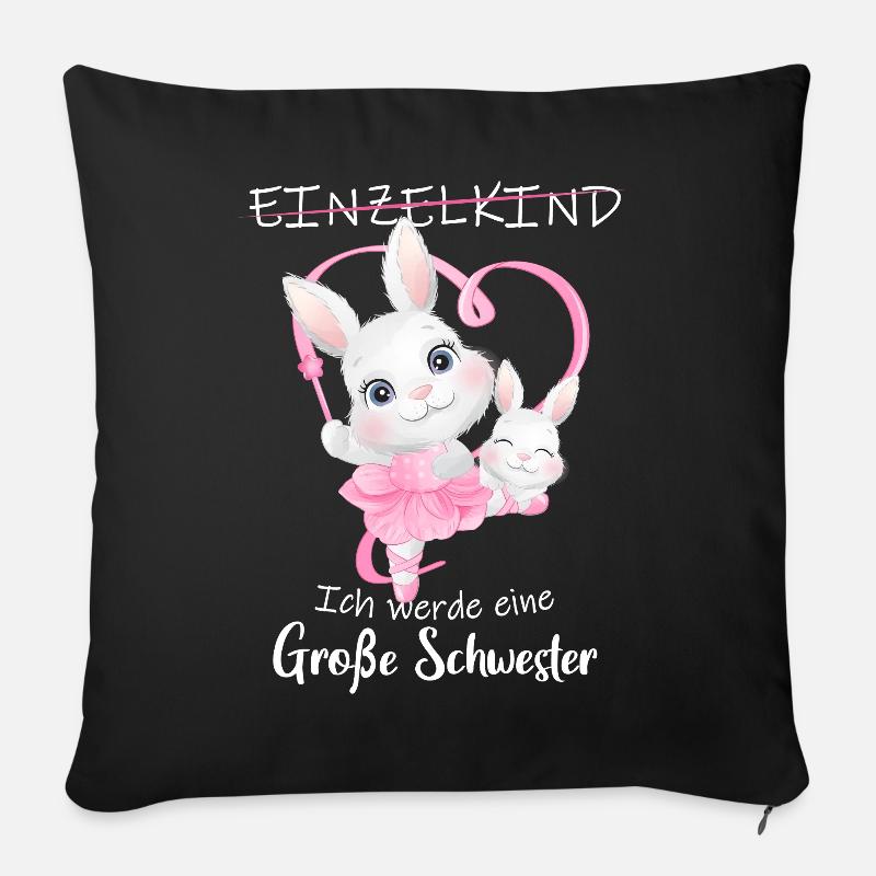 Nachwuchs Verkünden Ich Werde Große Schwester 2027 - Sofakissenbezug 45 x 45 cm - Schwarz