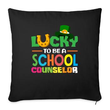 Be Happy as a School Counselor - Sofa pillowcase 17,3'' x 17,3'' (45 x 45 cm) - black - Front