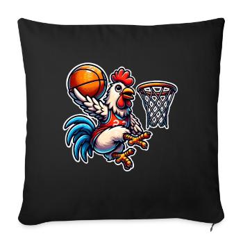 Basketball Chicken - Sofa pillowcase 17,3'' x 17,3'' (45 x 45 cm) - black - Front