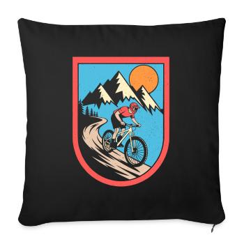 VTT Vélo Cyclisme - Housse de coussin décorative 45 x 45 cm - noir - Devant