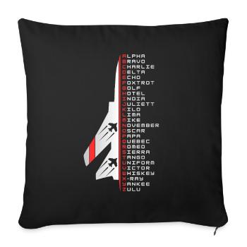 Phonetic alphabet - Housse de coussin décorative 45 x 45 cm - noir - Devant