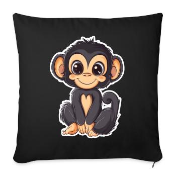 Cute Monkey Cute Monkey Gift for Monkey Fans - Sofa pillowcase 17,3'' x 17,3'' (45 x 45 cm) - black - Front
