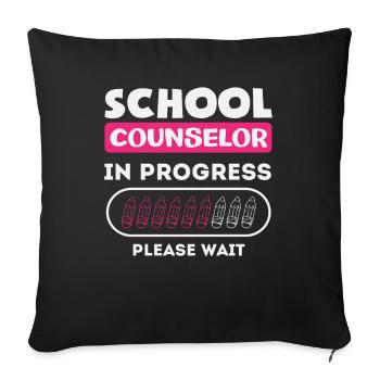 conseillers scolaires dans le Will Please Wait - Housse de coussin décorative 45 x 45 cm - noir - Devant