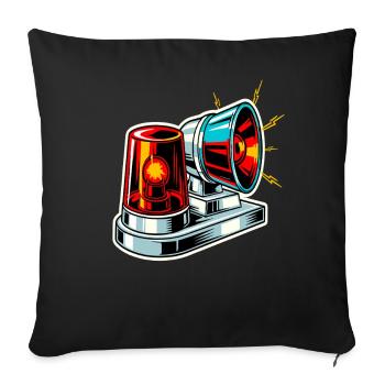 Fire Siren Warning Light - Sofa pillowcase 17,3'' x 17,3'' (45 x 45 cm) - black - Front
