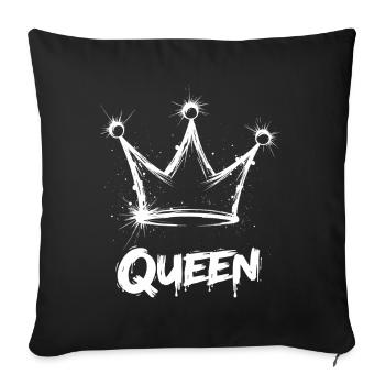 Couronne de reine Splash - Housse de coussin décorative 45 x 45 cm - noir - Devant
