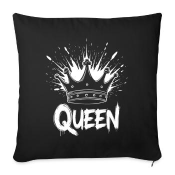 Couronne de reine Splash - Housse de coussin décorative 45 x 45 cm - noir - Devant