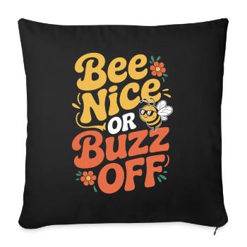 Bee Beekeeper Bee Nice Or Buzz Off Beekeeper - Sofa pillowcase 17,3'' x 17,3'' (45 x 45 cm) - black - Front
