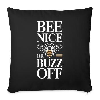 Bee Beekeeper Bee Nice Or Buzz Off Beekeeper - Sofa pillowcase 17,3'' x 17,3'' (45 x 45 cm) - black - Front