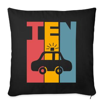 10e anniversaire de la police - Housse de coussin décorative 45 x 45 cm - noir - Devant