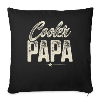 Papa Père Fête des Pères - Housse de coussin décorative 45 x 45 cm - noir - Devant
