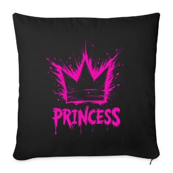 Princess Crown Splash - Sofa pillowcase 17,3'' x 17,3'' (45 x 45 cm) - black - Front