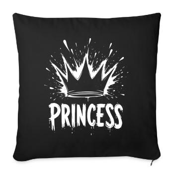 Princess Crown Splash - Sofa pillowcase 17,3'' x 17,3'' (45 x 45 cm) - black - Front