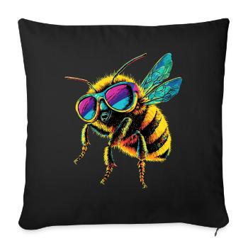 bees beekeeper honey beekeeper bees cute bee - Sofa pillowcase 17,3'' x 17,3'' (45 x 45 cm) - black - Front