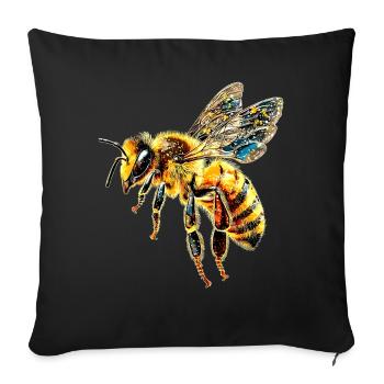 abeilles apiculteur miel apiculteur abeilles abeille mignonne - Housse de coussin décorative 45 x 45 cm - noir - Devant
