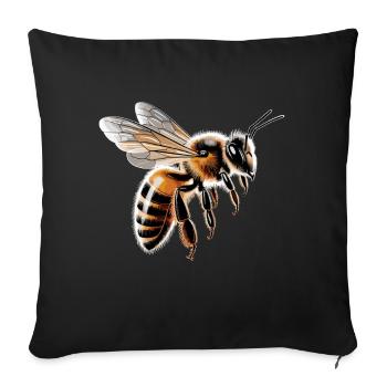 abeilles apiculteur miel apiculteur abeilles abeille mignonne - Housse de coussin décorative 45 x 45 cm - noir - Devant