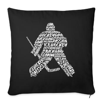 Hockey Goalie Typography Hockey Player - Sofa pillowcase 17,3'' x 17,3'' (45 x 45 cm) - black - Front