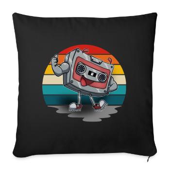 Kassette - Sofakissenbezug 45 x 45 cm - Schwarz - Vorne