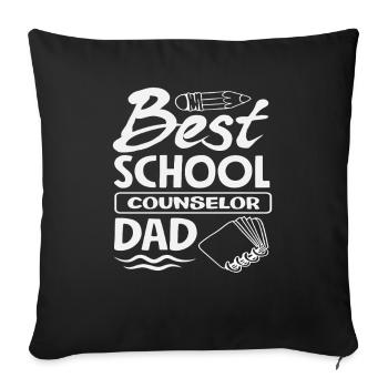 Meilleur père conseiller scolaire - Housse de coussin décorative 45 x 45 cm - noir - Devant