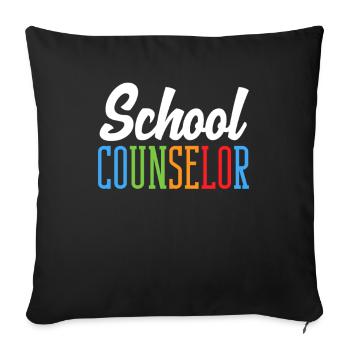 Conseiller d’école Design coloré - Housse de coussin décorative 45 x 45 cm - noir - Devant