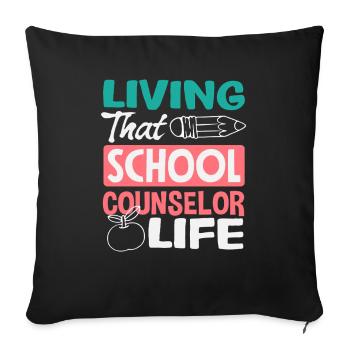 Vivre la vie du conseiller scolaire - Housse de coussin décorative 45 x 45 cm - noir - Devant