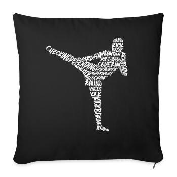 Muay Thai Arts Martiaux Kickboxer Garçons Kickboxing - Housse de coussin décorative 45 x 45 cm - noir - Devant