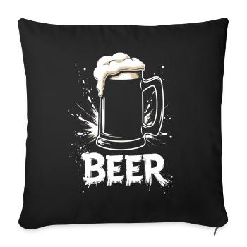 Bier Krug - Sofakissenbezug 45 x 45 cm - Schwarz - Vorne