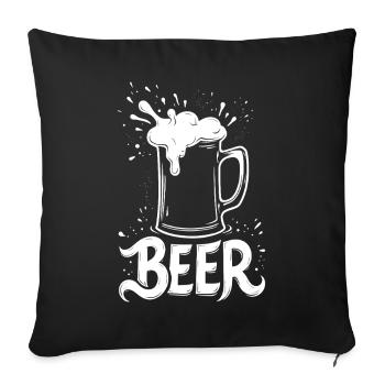 Bier Krug - Sofakissenbezug 45 x 45 cm - Schwarz - Vorne