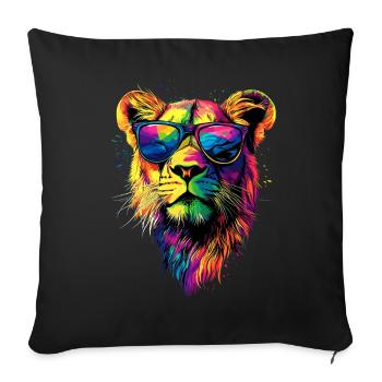 Lioness Lioness Mom Lioness Lionesses Mom Wild Lions - Sofa pillowcase 17,3'' x 17,3'' (45 x 45 cm) - black - Front