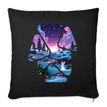 Landscape Snow Puzzle Fantasy - White Rabbit - Sofa pillowcase 17,3'' x 17,3'' (45 x 45 cm) - black - Front
