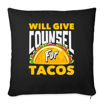 Un conseiller scolaire donne des conseils pour les tacos - Housse de coussin décorative 45 x 45 cm - noir - Devant